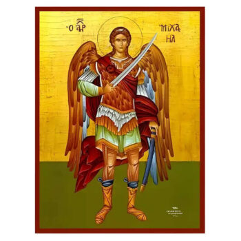Εικόνα Ορθοδοξίας με περίγραμμα χρυσό σε ξύλο Φλαμουρίας  με  βάση Εικόνα Αρχάγγελος Μιχαήλ Χειροποίητη Ελληνορθόδοξη , Κρεμαστή πλάκα βυζαντινής τέχνης, χριστιανική τέχνη Διάσταση 45x35 cm (17,7 x 13,8 ίντσες) INTRAEK-6294670425 - Image 1