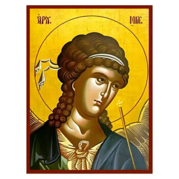 Εικόνα Ορθοδοξίας με περίγραμμα χρυσό σε ξύλο Φλαμουρίας  με  βάση Εικόνα Αρχάγγελος Μιχαήλ Χειροποίητη Ελληνορθόδοξη , Κρεμαστή πλάκα βυζαντινής τέχνης, χριστιανική τέχνη Διάσταση 45x35 cm (17,7 x 13,8 ίντσες) INTRAEK-6294670423 - Image 1