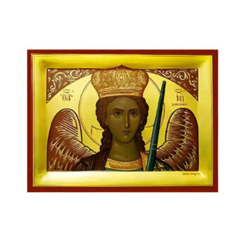 Εικόνα Ορθοδοξίας με περίγραμμα χρυσό σε ξύλο Φλαμουρίας με βάση Εικόνα Αρχάγγελος Μιχαήλ Μανταμάδου Χειροποίητη Ελληνορθόδοξη , Κρεμαστή πλάκα βυζαντινής τέχνης, χριστιανική τέχνη Διάσταση 45x35 cm (17,7 x 13,8 ίντσες) INTRAEK-6294670420 - Image 1