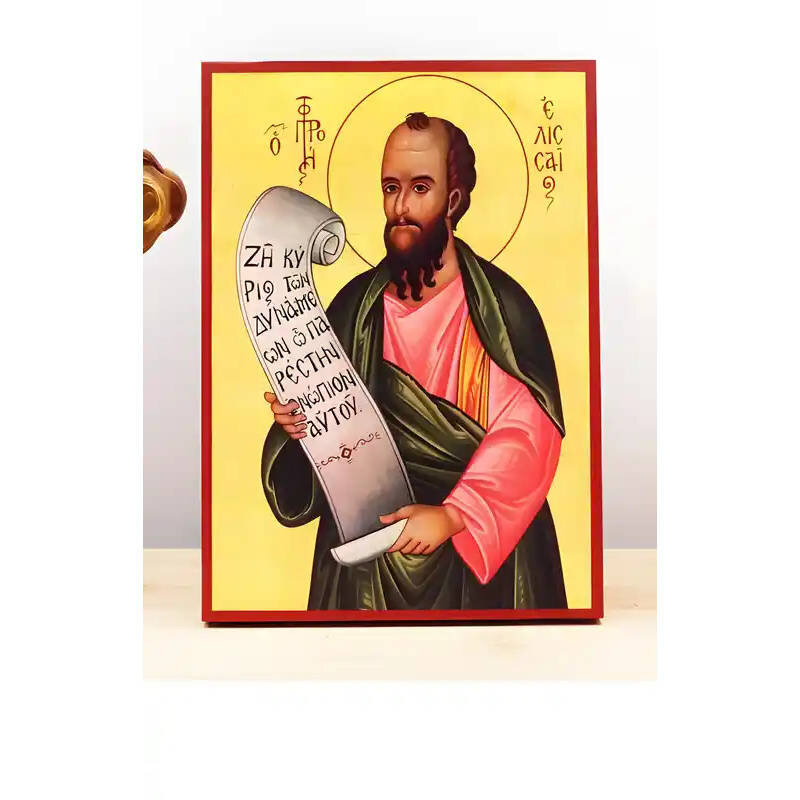 Εικόνα Ορθοδοξίας με περίγραμμα χρυσό σε ξύλο Φλαμουρίας  με  βάση Άγιος Προφήτης Ελισσαίου, Ξύλινη Χειροποίητη Εικόνα Ελληνικού Premium Βυζαντινού Στυλ Κρεμαστή σε ξύλινη πλάκα Θρησκευτικό θέμα Χειροποίητη Ελληνορθόδοξη εικόνα του Ιησού Χριστού, Κρεμαστή πλάκα βυζαντινής τέχνης, χριστιανική τέχνη Διάσταση 40x30 cm (15,8 x 11,8 ίντσες)  INTRAEK-2111184