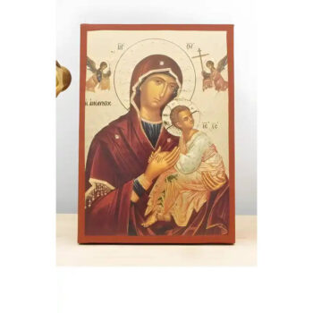 Εικόνα Ορθοδοξίας με περίγραμμα χρυσό σε ξύλο Φλαμουρίας  με  βάση Παναγία η Αγνή «Αμόλυντος» με τον Ιησού, Ξύλινη Χειροποίητη Εικόνα με Χαρακτική Ελληνική Βυζαντινού Στυλ τοίχου Χειροποίητη Ελληνορθόδοξη εικόνα του Ιησού Χριστού, Κρεμαστή πλάκα βυζαντινής τέχνης, χριστιανική τέχνη Διάσταση 40x30 cm (15,8 x 11,8 ίντσες)  INTRAEK-2111181 - Image 1