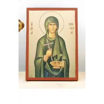 Εικόνα Ορθοδοξίας με περίγραμμα χρυσό σε ξύλο Φλαμουρίας  με  βάση Αγία Παρασκευή Ρώμης, Ξύλινη Χειροποίητη Εικόνα μεΨηφιακή Εκτύπωση Ελληνικό Premium Βυζαντινού Στυλ Κρεμαστό τοίχου Θρησκευτικό Θέμα Χειροποίητη Ελληνορθόδοξη εικόνα του Ιησού Χριστού, Κρεμαστή πλάκα βυζαντινής τέχνης, χριστιανική τέχνη 45x35 cm (17,7 x 13,8 ίντσες)  INTRAEK-342111145 - Image 1