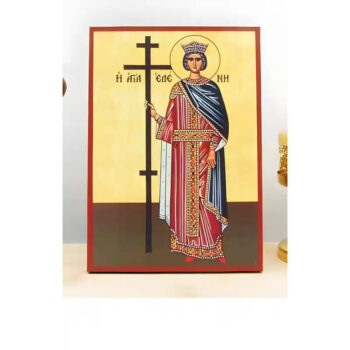 Εικόνα Ορθοδοξίας με περίγραμμα χρυσό σε ξύλο Φλαμουρίας με βάση Αγία «Ελένη» Ελένη η ορθόδοξη αυτοκράτειρα, Ξύλινη Χειροποίητη Εικόνα Ελληνικής Premium Βυζαντινής τεχνοτροπίας Κρεμασμένη σε ξύλινη πλάκα Χειροποίητη Ελληνορθόδοξη εικόνα του Ιησού Χριστού, Κρεμαστή πλάκα βυζαντινής τέχνης, χριστιανική τέχνη 45x35 cm (17,7 x 13,8 ίντσες) INTRAEK-342111136 - Image 1