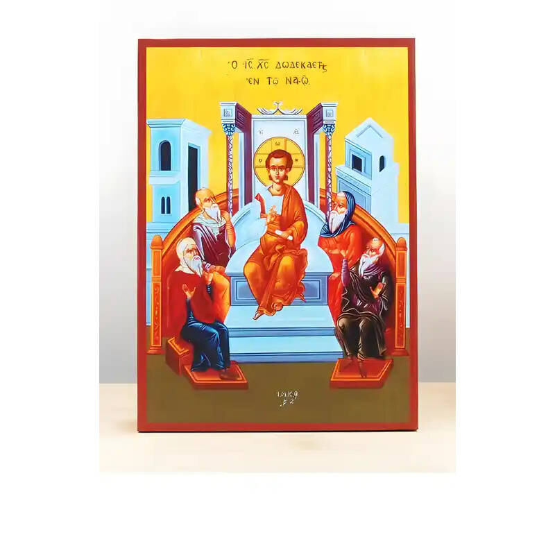 Εικόνα Ορθοδοξίας με περίγραμμα χρυσό σε ξύλο Φλαμουρίας  με  βάση The Boy Jesus Christ at the Temple, Ξύλινη Χειροποίητη Εικόνα Ελληνικού Premium Βυζαντινού Στυλ Κρεμασμένο σε ξύλινη πλάκα Χειροποίητη Ελληνορθόδοξη εικόνα του Ιησού Χριστού, Κρεμαστή πλάκα βυζαντινής τέχνης, χριστιανική τέχνη Διάσταση 10x7 cm (3,9 x 2,8 ίντσες)  INTRAEK-11118