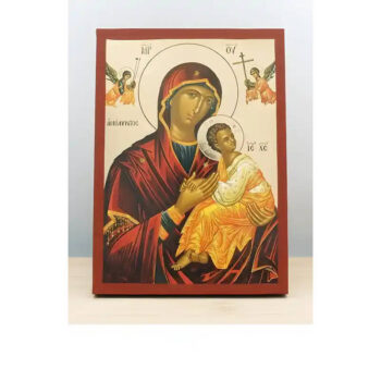 Εικόνα Ορθοδοξίας με περίγραμμα χρυσό σε ξύλο Φλαμουρίας  με  βάση Παναγία η Αγνή «Αμόλυντος» με τον Ιησού, Ξύλινη Χειροποίητη Εικόνα με  Ψηφιακή Εκτύπωση Ελληνικού Βυζαντινού Στυλ επιτοίχιας υψηλής ποιότητας Χειροποίητη Ελληνορθόδοξη εικόνα του Ιησού Χριστού, Κρεμαστή πλάκα βυζαντινής τέχνης, χριστιανική τέχνη Διάσταση 40x30 cm (15,8 x 11,8 ίντσες)  INTRAEK-2111106 - Image 1