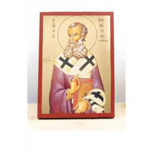 Εικόνα Ορθοδοξίας με περίγραμμα χρυσό σε ξύλο Φλαμουρίας  με  βάση Άγιος Αθανάσιος Αλεξανδρείας, Ξύλινη Χειροποίητη Εικόνα με Ψηφιακή Εκτύπωση Ελληνικό Premium Βυζαντινού Στυλ Κρεμαστό τοίχου Θρησκευτικό Θέμα Χειροποίητη Ελληνορθόδοξη εικόνα του Ιησού Χριστού, Κρεμαστή πλάκα βυζαντινής τέχνης, χριστιανική τέχνη 45x35 cm (17,7 x 13,8 ίντσες)  INTRAEK-342111090