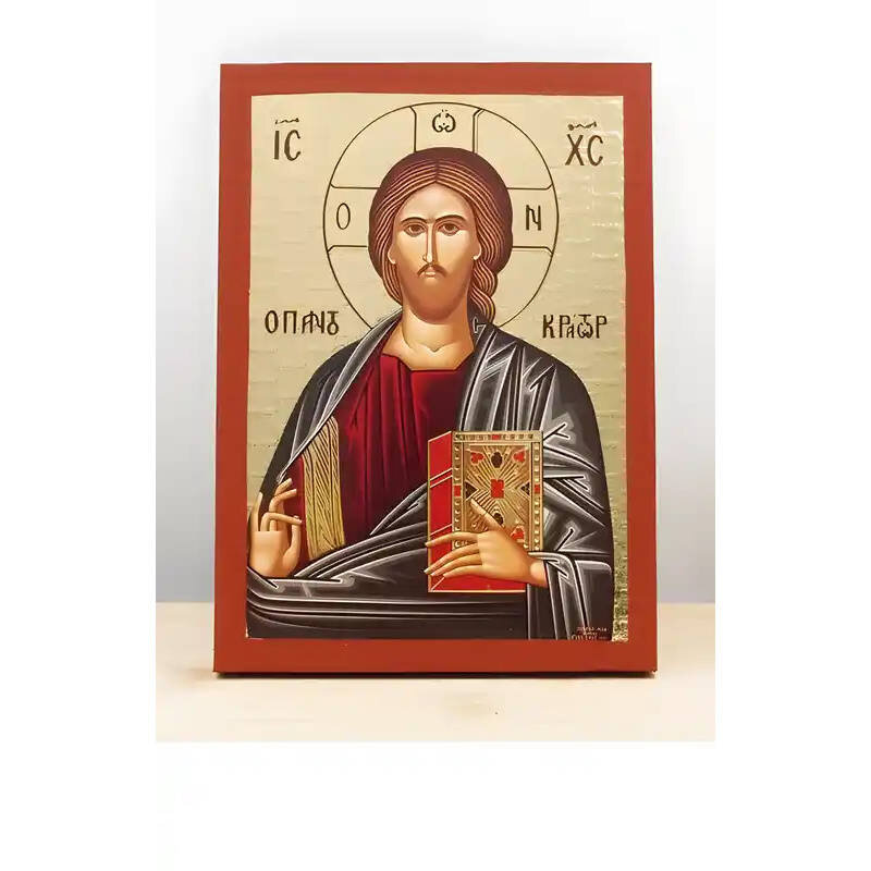 Εικόνα Ορθοδοξίας με περίγραμμα χρυσό σε ξύλο Φλαμουρίας  με  βάση Ιησούς Χριστός Παντοκράτορας, Ξύλινη Χειροποίητη Εικόνα μεΨηφιακή Εκτύπωση Χαρακτική σε Ελληνικό Premium Βυζαντινό Στυλ Τοίχος Κρεμαστό σε Ξύλινη Πλάκα Θρησκευτικό Χειροποίητη Ελληνορθόδοξη εικόνα του Ιησού Χριστού, Κρεμαστή πλάκα βυζαντινής τέχνης, χριστιανική τέχνη Διάσταση 15x11 cm (5,9 x 4,3 ίντσες)  INTRAEK-611064