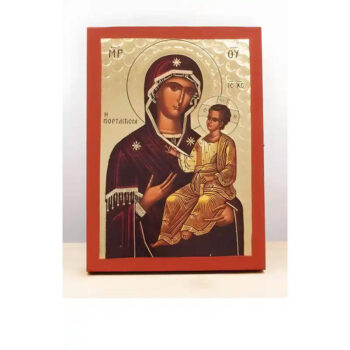 Εικόνα Ορθοδοξίας με περίγραμμα χρυσό σε ξύλο Φλαμουρίας  με  βάση Παναγία Οδηγήτρια με τον Ιησού, Ξύλινη Χειροποίητη Εικόνα με ψηφιακή εκτύπωση Χαρακτικό Ελληνικού Βυζαντινού Στυλ Τοίχου Κρεμασμένο σε ξύλινη πλάκα Χειροποίητη Ελληνορθόδοξη εικόνα του Ιησού Χριστού, Κρεμαστή πλάκα βυζαντινής τέχνης, χριστιανική τέχνη 45x35 cm (17,7 x 13,8 ίντσες)  INTRAEK-342111060 - Image 1