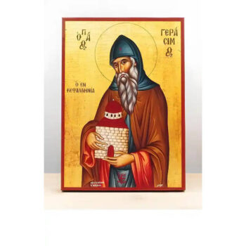 Εικόνα Ορθοδοξίας με περίγραμμα χρυσό σε ξύλο Φλαμουρίας  με  βάση Άγιος Γεράσιμος Κεφαλονιάς, Ξύλινη Χειροποίητη Εικόνα Ελληνικού Βυζαντινού Στυλ Κρεμαστή σε ξύλινη πλάκα Θρησκευτικό θέμα Χειροποίητη Ελληνορθόδοξη εικόνα του Ιησού Χριστού, Κρεμαστή πλάκα βυζαντινής τέχνης, χριστιανική τέχνη 45x35 cm (17,7 x 13,8 ίντσες)  INTRAEK-342111058 - Image 1