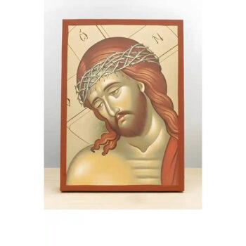 Εικόνα Ορθοδοξίας με περίγραμμα χρυσό σε ξύλο Φλαμουρίας  με  βάση Ιησούς Χριστός ο Νυμφίος "Νύμφιος", Ξύλινη Χειροποίητη Εικόνα με Φύλλο Χρυσού Ελληνικού Βυζαντινού Στυλ Κρεμαστή σε ξύλινη πλάκα Χειροποίητη Ελληνορθόδοξη εικόνα του Ιησού Χριστού, Κρεμαστή πλάκα βυζαντινής τέχνης, χριστιανική τέχνη Διάσταση 40x30 cm (15,8 x 11,8 ίντσες)  INTRAEK-2111012 - Image 1