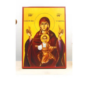 Εικόνα Ορθοδοξίας με περίγραμμα χρυσό σε ξύλο Φλαμουρίας με βάση Παναγία η Παναγία Τσαμπίκα η Κυρία της Ρόδου με τον Ιησού, Ξύλινη Χειροποίητη Εικόνα Ελληνικού Βυζαντινού Στυλ υψηλής ποιότητας Κρεμασμένη σε ξύλινη πλάκα Χειροποίητη Ελληνορθόδοξη εικόνα του Ιησού Χριστού, Κρεμαστή πλάκα βυζαντινής τέχνης, χριστιανική τέχνη 45x35 cm (17,7 x 13,8 ίντσες) INTRAEK-342110962