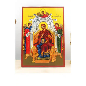 Εικόνα Ορθοδοξίας με περίγραμμα χρυσό σε ξύλο Φλαμουρίας  με  βάση Παναγία στην εγκυμοσύνη, Ξύλινη Χειροποίητη Εικόνα Ελληνικού Premium Βυζαντινού Στυλ Κρεμασμένο σε ξύλινη πλάκα Θρησκευτικό θέμα Χειροποίητη Ελληνορθόδοξη εικόνα του Ιησού Χριστού, Κρεμαστή πλάκα βυζαντινής τέχνης, χριστιανική τέχνη 45x35 cm (17,7 x 13,8 ίντσες)  INTRAEK-342110953 - Image 1