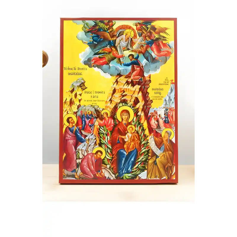 Εικόνα Ορθοδοξίας με περίγραμμα χρυσό σε ξύλο Φλαμουρίας  με  βάση Παναγία της Φλεγόμενης Θάμνου, Ξύλινη Χειροποίητη Εικόνα Ελληνικού Βυζαντινού Στυλ τοίχου Κρεμασμένη σε ξύλινη πλάκα Θρησκευτικό θέμα Χειροποίητη Ελληνορθόδοξη εικόνα του Ιησού Χριστού, Κρεμαστή πλάκα βυζαντινής τέχνης, χριστιανική τέχνη Δίασταση 50x40 cm (19,7 x 15,8)  INTRAEK-11342110935