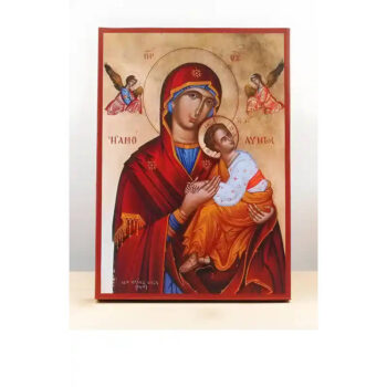 Εικόνα Ορθοδοξίας με περίγραμμα χρυσό σε ξύλο Φλαμουρίας  με  βάση Παναγία αμόλυντη «Αμόλυντος» με τον Ιησού, Ξύλινη Χειροποίητη Εικόνα Ελληνική Premium Βυζαντινού Στυλ τοίχου Κρεμασμένη σε Ξύλινη Πλάκα Θρησκευτικό Χειροποίητη Ελληνορθόδοξη εικόνα του Ιησού Χριστού, Κρεμαστή πλάκα βυζαντινής τέχνης, χριστιανική τέχνη 45x35 cm (17,7 x 13,8 ίντσες)  INTRAEK-342110932 - Image 1