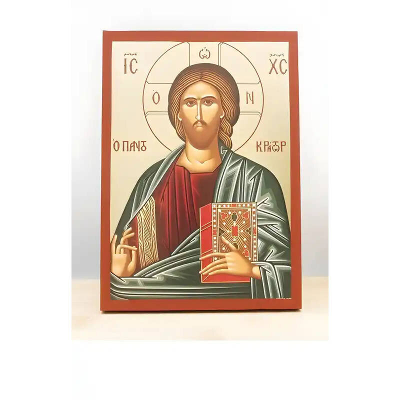 Εικόνα Ορθοδοξίας με περίγραμμα χρυσό σε ξύλο Φλαμουρίας  με  βάση Ιησούς Χριστός Παντοκράτορας, Ξύλινη Χειροποίητη Εικόνα με Φύλλο χρυσού Ελληνικού Premium Βυζαντινού Στυλ Κρεμασμένος σε ξύλινη πλάκα Θρησκευτικό θέμα Χειροποίητη Ελληνορθόδοξη εικόνα του Ιησού Χριστού, Κρεμαστή πλάκα βυζαντινής τέχνης, χριστιανική τέχνη Διάσταση 10x7 cm (3,9 x 2,8 ίντσες)  INTRAEK-10923