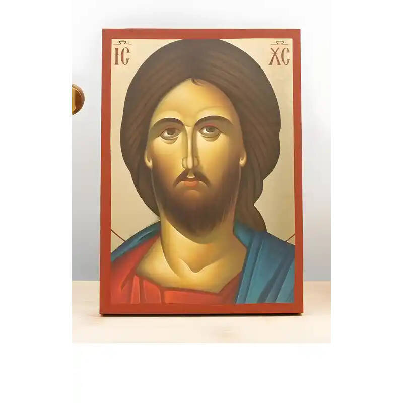 Εικόνα Ορθοδοξίας με περίγραμμα χρυσό σε ξύλο Φλαμουρίας  με  βάση Πορτρέτο του Ιησού Χριστού, Ξύλινη Χειροποίητη Εικόνα με Φύλλο Χρυσού Τοίχου Ελληνικού Premium Βυζαντινού Στυλ Κρεμασμένο σε ξύλινη πλάκα Θρησκευτικό Χειροποίητη Ελληνορθόδοξη εικόνα του Ιησού Χριστού, Κρεμαστή πλάκα βυζαντινής τέχνης, χριστιανική τέχνη Διάσταση 10x7 cm (3,9 x 2,8 ίντσες)  INTRAEK-10903