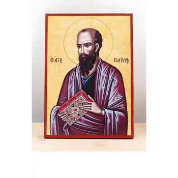 Εικόνα Ορθοδοξίας με περίγραμμα χρυσό σε ξύλο Φλαμουρίας  με  βάση Άγιος Απόστολος Παύλος, Ξύλινη Χειροποίητη Εικόνα Ελληνικής Premium Βυζαντινού Στυλ Κρεμαστή σε ξύλινη πλάκα Θρησκευτικό θέμα Χειροποίητη Ελληνορθόδοξη εικόνα του Ιησού Χριστού, Κρεμαστή πλάκα βυζαντινής τέχνης, χριστιανική τέχνη 45x35 cm (17,7 x 13,8 ίντσες)  INTRAEK-342110896 - Image 1