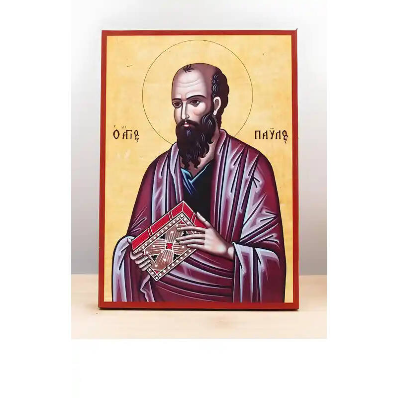 Εικόνα Ορθοδοξίας με περίγραμμα χρυσό σε ξύλο Φλαμουρίας  με  βάση Άγιος Απόστολος Παύλος, Ξύλινη Χειροποίητη Εικόνα Ελληνικής Premium Βυζαντινού Στυλ Κρεμαστή σε ξύλινη πλάκα Θρησκευτικό θέμα Χειροποίητη Ελληνορθόδοξη εικόνα του Ιησού Χριστού, Κρεμαστή πλάκα βυζαντινής τέχνης, χριστιανική τέχνη Διάσταση 10x7 cm (3,9 x 2,8 ίντσες)  INTRAEK-10896