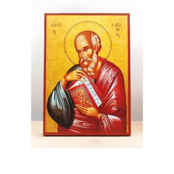 Εικόνα Ορθοδοξίας με περίγραμμα χρυσό σε ξύλο Φλαμουρίας  με  βάση Άγιος Απόστολος Ιωάννης ο Θεολόγος και Ευαγγελιστής, Ξύλινη Χειροποίητη Εικόνα Ελληνικής Κορυφαίας Βυζαντινής Στυλ Κρεμαστή σε Ξύλινη Πλάκα Θρησκευτικό Χειροποίητη Ελληνορθόδοξη εικόνα του Ιησού Χριστού, Κρεμαστή πλάκα βυζαντινής τέχνης, χριστιανική τέχνη Διάσταση 15x11 cm (5,9 x 4,3 ίντσες)  INTRAEK-610894 - Image 1