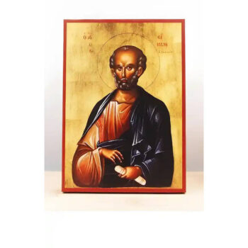 Εικόνα Ορθοδοξίας με περίγραμμα χρυσό σε ξύλο Φλαμουρίας  με  βάση Άγιος Απόστολος Σίμων ο Ζηλωτής, Ξύλινη Χειροποίητη Εικόνα Ελληνικού Βυζαντινού Στυλ Κρεμαστή σε ξύλινη πλάκα Θρησκευτικό θέμα Χειροποίητη Ελληνορθόδοξη εικόνα του Ιησού Χριστού, Κρεμαστή πλάκα βυζαντινής τέχνης, χριστιανική τέχνη 45x35 cm (17,7 x 13,8 ίντσες)  INTRAEK-342110890 - Image 1