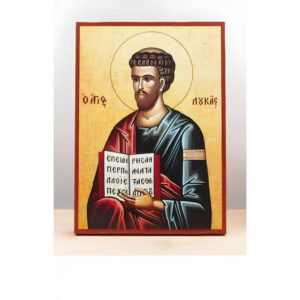 Εικόνα Ορθοδοξίας με περίγραμμα χρυσό σε ξύλο Φλαμουρίας  με  βάση Άγιος Απόστολος Λουκάς, Ξύλινη Χειροποίητη Εικόνα Ελληνικού Premium Βυζαντινού Στυλ Κρεμαστή σε ξύλινη πλάκα Θρησκευτικό θέμα Χειροποίητη Ελληνορθόδοξη εικόνα του Ιησού Χριστού, Κρεμαστή πλάκα βυζαντινής τέχνης, χριστιανική τέχνη 45x35 cm (17,7 x 13,8 ίντσες)  INTRAEK-342110873