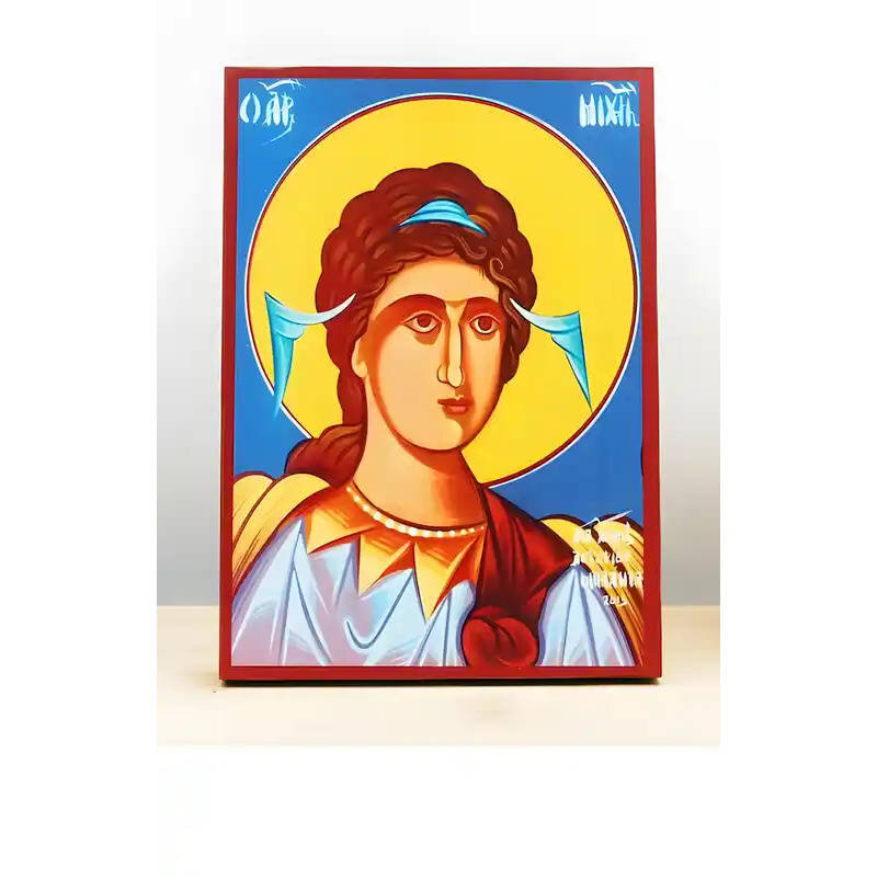 Εικόνα Ορθοδοξίας με περίγραμμα χρυσό σε ξύλο Φλαμουρίας  με  βάση Αρχάγγελος Μιχαήλ, Ξύλινη Χειροποίητη Εικόνα Ελληνικού Premium Βυζαντινού Στυλ Κρεμασμένο σε ξύλινη πλάκα Θρησκευτικό θέμα Χειροποίητη Ελληνορθόδοξη εικόνα του Ιησού Χριστού, Κρεμαστή πλάκα βυζαντινής τέχνης, χριστιανική τέχνη Διάσταση 10x7 cm (3,9 x 2,8 ίντσες)  INTRAEK-10849