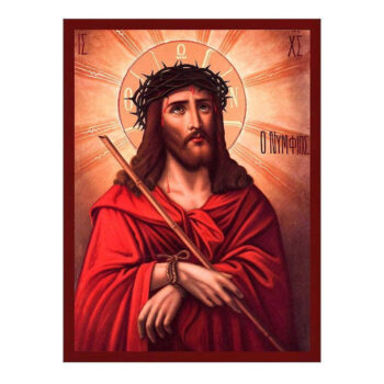 Εικόνα Ορθοδοξίας με περίγραμμα χρυσό σε ξύλο Φλαμουρίας  με  βάση Εικόνα Ιησούς Χριστός ο Νυμφίος, Χειροποίητη ελληνορθόδοξη εικόνα του Ιησού Χριστού, επιτοίχια πλάκα βυζαντινής τέχνης, ορθόδοξη τέχνη Διάσταση 40x30 cm (15,8 x 11,8 ίντσες)INTRAEK-43216724195 - Image 1