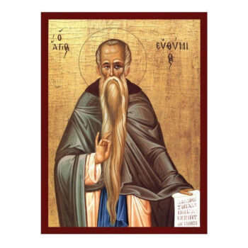 Εικόνα Ορθοδοξίας με περίγραμμα χρυσό σε ξύλο Φλαμουρίας  με  βάση Εικόνα Αγίου Ευθυμίου, Χειροποίητη Ελληνική εικόνα Αγίου Ευθυμίου, επιτοίχια πλάκα βυζαντινής τέχνης, χριστιανικό δώρο Διάσταση 40x30 cm (15,8 x 11,8 ίντσες)INTRAEK-43216724120 - Image 1