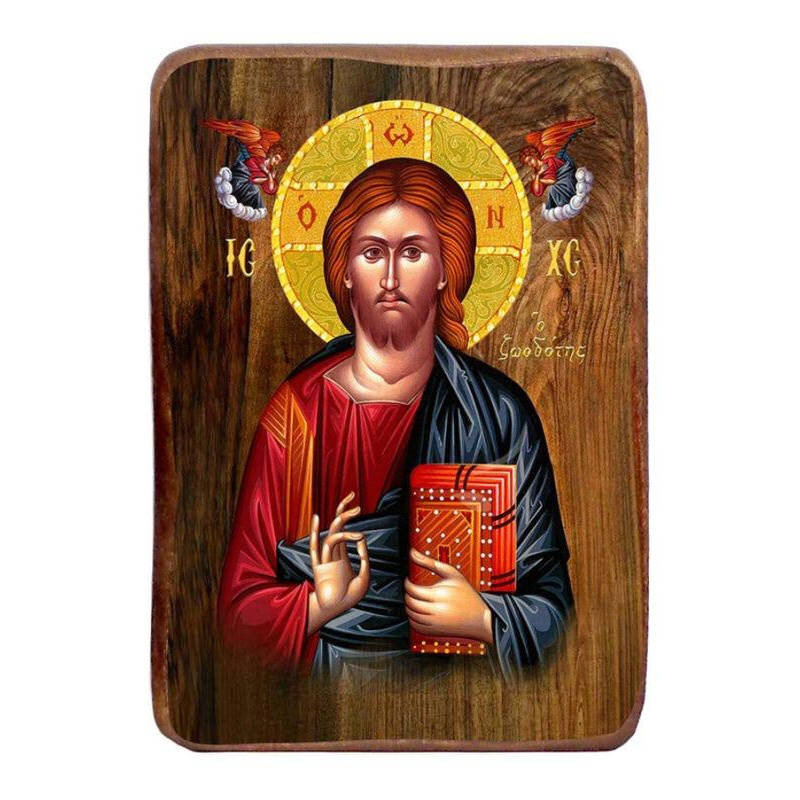 Εικόνα Ορθοδοξίας με περίγραμμα χρυσό σε ξύλο Φλαμουρίας  με  βάση Χριστός ο Ζωοδόχος Σετ 20 τεμαχίων, Εικόνα Βάπτισης, Χειροποίητη Βυζαντινή εικόνα Bomboniera 9x6cm, Χριστιανικό Δώρο Διάσταση 26x20 cm (10,2 x 7,9 ίντσες) INTRAEK-3216724104