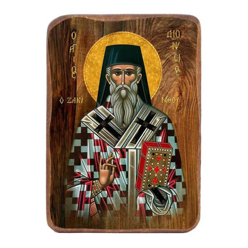 Εικόνα Ορθοδοξίας με περίγραμμα χρυσό σε ξύλο Φλαμουρίας  με  βάση Μπομπονιέρα Βάπτισης Αγίου Διονυσίου Ζακύνθου Σετ 20 τεμαχίων, Εικόνα Βάπτισης, Βομπονιέρα Χειροποίητη Βυζαντινή εικόνα 9x6cm, Χριστιανικό Δώρο Διάσταση 10x7 cm (3,9 x 2,8 ίντσες) INTRAEK-816724102