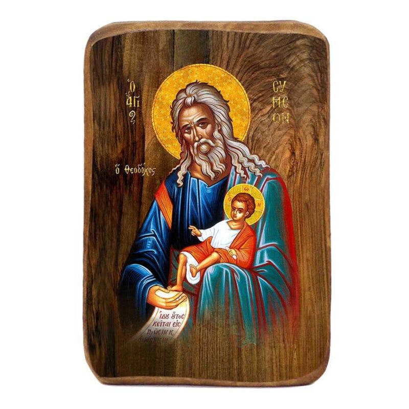 Εικόνα Ορθοδοξίας με περίγραμμα χρυσό σε ξύλο Φλαμουρίας  με  βάση Μπομπονιέρα Βάπτισης Άγιος Συμεών Σετ 20 τεμαχίων, Εικόνα Βάπτισης, Χειροποίητη Βυζαντινή εικόνα Bomboniera 9x6cm, Χριστιανικό Δώρο Διάσταση 40x30 cm (15,8 x 11,8 ίντσες)INTRAEK-43216724033