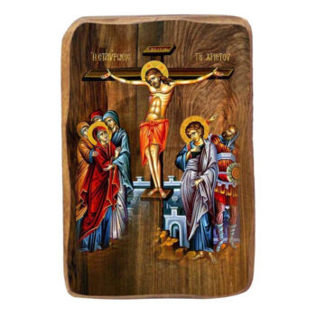 Εικόνα Ορθοδοξίας με περίγραμμα χρυσό σε ξύλο Φλαμουρίας  με  βάση Μπομπονιέρα Βάπτισης Η Σταύρωση του Χριστού Σετ 20 τεμαχίων, Εικόνα Βάπτισης, Χειροποίητη Βυζαντινή εικόνα Bomboniera 9x6cm, Χριστιανικό Δώρο Διάσταση 40x30 cm (15,8 x 11,8 ίντσες)INTRAEK-43216724030 - Image 1