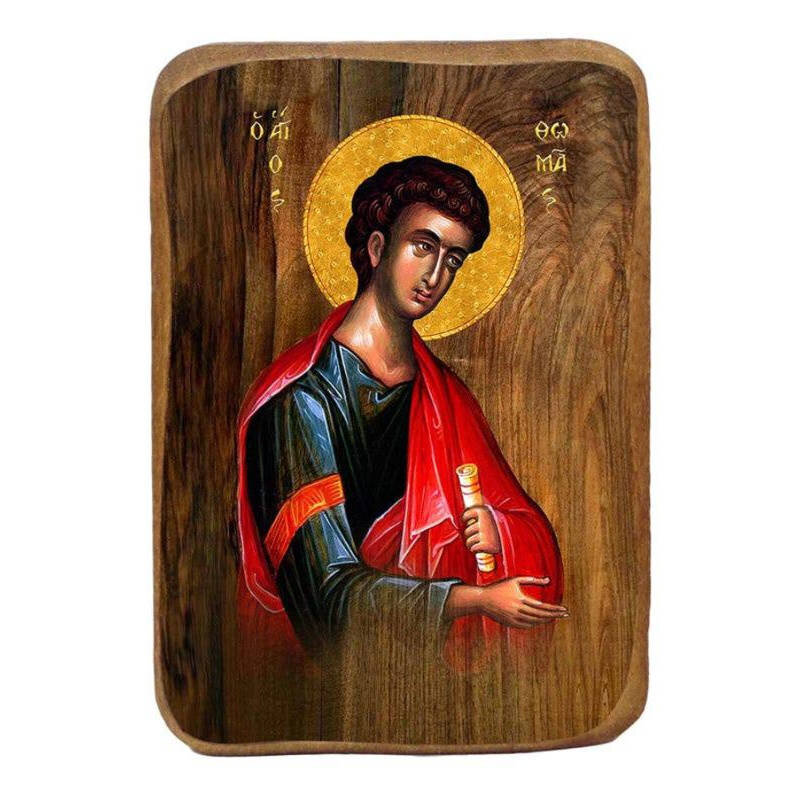 Εικόνα Ορθοδοξίας με περίγραμμα χρυσό σε ξύλο Φλαμουρίας  με  βάση Μπομπονιέρα Βάπτισης Άγιος Θωμάς Σετ 20 τεμαχίων, Εικόνα Βάπτισης, Μπομπονιέρα Χειροποίητη Βυζαντινή εικόνα 9x6cm, Χριστιανικό Δώρο Διάσταση 40x30 cm (15,8 x 11,8 ίντσες)INTRAEK-43216724019