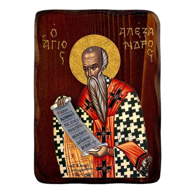 Εικόνα Ορθοδοξίας με περίγραμμα χρυσό σε ξύλο Φλαμουρίας  με  βάση Εικόνα Αγίου Αλεξάνδρου, Χειροποίητη ελληνορθόδοξη εικόνα του Αγίου Αλεξάνδρου, επιτοίχια πλάκα βυζαντινής τέχνης, θρησκευτικό δώρο, χριστιανική διακόσμηση Διάσταση 26x20 cm (10,2 x 7,9 ίντσες) INTRAEK-3216723997