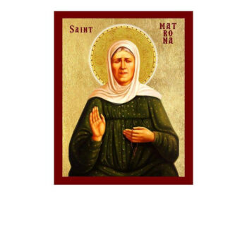 Εικόνα Ορθοδοξίας με περίγραμμα χρυσό σε ξύλο Φλαμουρίας με βάση Εικόνα Αγίας Ματρώνας, Χειροποίητη Θρησκευτική Εικόνα Αγίας Ματρώνας, Πλακέτα Βυζαντινής Τέχνης, Χριστιανική Θρησκευτική Τέχνη Διάσταση 15x11 cm (5,9 x 4,3 ίντσες) INTRAEK-16723814 - Image 1