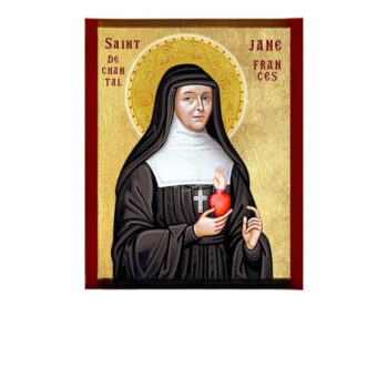 Εικόνα Ορθοδοξίας με περίγραμμα χρυσό σε ξύλο Φλαμουρίας  με  βάση Εικόνα Saint Jane de Chantal, Χειροποίητη θρησκευτική εικόνα της Αγίας Τζέιν, Κρεμαστή πλάκα Βυζαντινής Τέχνης, Χριστιανική Θρησκευτική Τέχνη Διάσταση 15x11 cm (5,9 x 4,3 ίντσες) INTRAEK-16723770 - Image 1