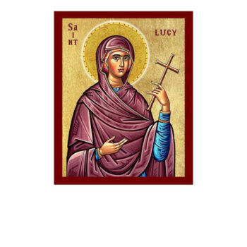Εικόνα Ορθοδοξίας με περίγραμμα χρυσό σε ξύλο Φλαμουρίας με βάση Εικόνα Αγίας Λουκίας, Χειροποίητη Θρησκευτική Εικόνα Αγίας Λουσίας, Κρεμαστή πλάκα Βυζαντινής Τέχνης, Χριστιανική Θρησκευτική Τέχνη Διάσταση 26x20 cm (10,2 x 7,9 ίντσες) INTRAEK-3216723765 - Image 1