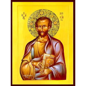 Εικόνα Ορθοδοξίας με περίγραμμα χρυσό σε ξύλο Φλαμουρίας με βάση Εικόνα ΑΓΙΟΣ ΑΠΟΣΤΟΛΟΣ ΚΑΙ ΕΥΑΓΓΕΛΙΣΤΗΣ ΛΟΥΚΑΣ Χειροποίητη Ελληνορθόδοξη εικόνα του Ιησού Χριστού, Κρεμαστή πλάκα βυζαντινής τέχνης, χριστιανική τέχνη Διάσταση 15x11 cm (5,9x4,3 ίντσες) INTRAEK-337757865045