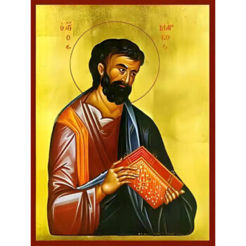 Εικόνα Ορθοδοξίας με περίγραμμα χρυσό σε ξύλο Φλαμουρίας  με  βάση Εικόνα ΑΓΙΟΣ ΑΠΟΣΤΟΛΟΣ ΚΑΙ ΕΥΑΓΓΕΛΙΣΤΗΣ ΜΑΡΚΟΣ Χειροποίητη Ελληνορθόδοξη εικόνα του Ιησού Χριστού, Κρεμαστή πλάκα βυζαντινής τέχνης, χριστιανική τέχνη Διάσταση 15x11 cm (5,9x4,3 ίντσες)  INTRAEK-337757865040 - Image 1