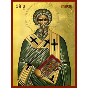 Εικόνα Ορθοδοξίας με περίγραμμα χρυσό σε ξύλο Φλαμουρίας  με  βάση Εικόνα ΑΓΙΟΣ ΒΛΑΣΙΟΣ, ΙΕΡΟΜΑΡΤΥΣ, ΕΠΙΣΚΟΠΟΣ ΣΕΒΑΣΤΕΙΑΣ Χειροποίητη Ελληνορθόδοξη εικόνα του Ιησού Χριστού, Κρεμαστή πλάκα βυζαντινής τέχνης, χριστιανική τέχνη Διάσταση 15x11 cm (5,9x4,3 ίντσες)  INTRAEK-337757864975 - Image 1