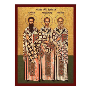Εικόνα Ορθοδοξίας με περίγραμμα χρυσό σε ξύλο Φλαμουρίας με βάση Ιεράρχες Άγιοι Βασίλειος ο Μέγας, Γρηγόριος ο Θεολόγος και Ιωάννης Χρυσόστομος Εικόνα, επιτοίχια βυζαντινή τέχνη, χριστιανικό δώρο Διάσταση 26x20 cm (10,2 x 7,9 ίντσες) INTRAEK-3216723681 - Image 1