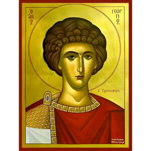 Εικόνα Ορθοδοξίας με περίγραμμα χρυσό σε ξύλο Φλαμουρίας με βάση Εικόνα ΑΓΙΟΣ ΓΕΩΡΓΙΟΣ Ο ΤΡΟΠΑΙΟΦΟΡΟΣ, ΠΡΟΤΟΜΗ Χειροποίητη Ελληνορθόδοξη εικόνα του Ιησού Χριστού, Κρεμαστή πλάκα βυζαντινής τέχνης, χριστιανική τέχνη Διάσταση 15x11 cm (5,9x4,3 ίντσες) INTRAEK-337757864934