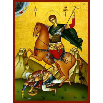 Εικόνα Ορθοδοξίας με περίγραμμα χρυσό σε ξύλο Φλαμουρίας με βάση Εικόνα ΑΓΙΟΣ ΔΗΜΗΤΡΙΟΣ Ο ΜΥΡΟΒΛΥΤΗΣ, ΕΦΙΠΠΟΣ Χειροποίητη Ελληνορθόδοξη εικόνα του Ιησού Χριστού, Κρεμαστή πλάκα βυζαντινής τέχνης, χριστιανική τέχνη Διάσταση 15x11 cm (5,9x4,3 ίντσες) INTRAEK-337757864916 - Image 1