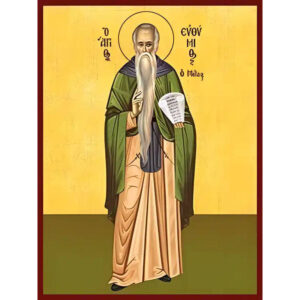 Εικόνα Ορθοδοξίας με περίγραμμα χρυσό σε ξύλο Φλαμουρίας με βάση Εικόνα ΑΓΙΟΣ ΕΥΘΥΜΙΟΣ, Ο ΜΕΓΑΣ, ΟΛΟΣΩΜΟΣ Χειροποίητη Ελληνορθόδοξη εικόνα του Ιησού Χριστού, Κρεμαστή πλάκα βυζαντινής τέχνης, χριστιανική τέχνη Διάσταση 15x11 cm (5,9x4,3 ίντσες) INTRAEK-337757864875