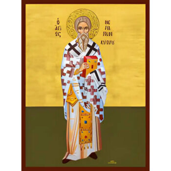 Εικόνα Ορθοδοξίας με περίγραμμα χρυσό σε ξύλο Φλαμουρίας  με  βάση Εικόνα ΑΓΙΟΣ ΘΕΡΑΠΩΝ, ΕΠΙΣΚΟΠΟΣ ΚΥΠΡΟΥ, ΟΛΟΣΩΜΟΣ Χειροποίητη Ελληνορθόδοξη εικόνα του Ιησού Χριστού, Κρεμαστή πλάκα βυζαντινής τέχνης, χριστιανική τέχνη Διάσταση 15x11 cm (5,9x4,3 ίντσες)  INTRAEK-337757864843 - Image 1
