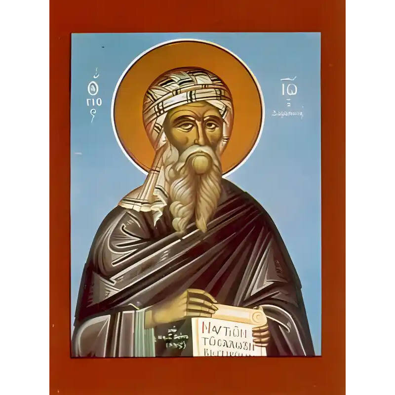 Εικόνα Ορθοδοξίας με περίγραμμα χρυσό σε ξύλο Φλαμουρίας  με  βάση Εικόνα ΑΓΙΟΣ ΙΩΑΝΝΗΣ Ο ΔΑΜΑΣΚΗΝΟΣ Χειροποίητη Ελληνορθόδοξη εικόνα του Ιησού Χριστού, Κρεμαστή πλάκα βυζαντινής τέχνης, χριστιανική τέχνη Διάσταση 15x11 cm (5,9x4,3 ίντσες)  INTRAEK-337757864817