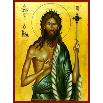 Εικόνα Ορθοδοξίας με περίγραμμα χρυσό σε ξύλο Φλαμουρίας  με  βάση Εικόνα ΑΓΙΟΣ ΙΩΑΝΝΗΣ Ο ΠΡΟΔΡΟΜΟΣ Χειροποίητη Ελληνορθόδοξη εικόνα του Ιησού Χριστού, Κρεμαστή πλάκα βυζαντινής τέχνης, χριστιανική τέχνη Διάσταση 15x11 cm (5,9x4,3 ίντσες)  INTRAEK-337757864807 - Image 1