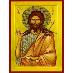 Εικόνα Ορθοδοξίας με περίγραμμα χρυσό σε ξύλο Φλαμουρίας  με  βάση Εικόνα ΑΓΙΟΣ ΙΩΑΝΝΗΣ Ο ΠΡΟΔΡΟΜΟΣ Χειροποίητη Ελληνορθόδοξη εικόνα του Ιησού Χριστού, Κρεμαστή πλάκα βυζαντινής τέχνης, χριστιανική τέχνη Διάσταση 15x11 cm (5,9x4,3 ίντσες)  INTRAEK-337757864803