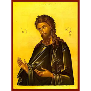 Εικόνα Ορθοδοξίας με περίγραμμα χρυσό σε ξύλο Φλαμουρίας  με  βάση Εικόνα ΑΓΙΟΣ ΙΩΑΝΝΗΣ Ο ΠΡΟΔΡΟΜΟΣ, ΔΕΟΜΕΝΟΣ Χειροποίητη Ελληνορθόδοξη εικόνα του Ιησού Χριστού, Κρεμαστή πλάκα βυζαντινής τέχνης, χριστιανική τέχνη Διάσταση 15x11 cm (5,9x4,3 ίντσες)  INTRAEK-337757864801