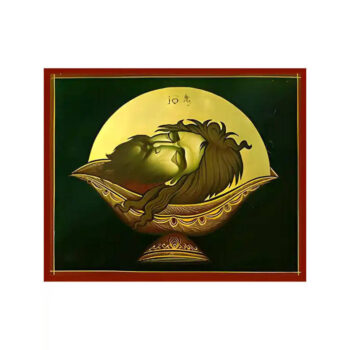 Εικόνα Ορθοδοξίας με περίγραμμα χρυσό σε ξύλο Φλαμουρίας με βάση Εικόνα ΑΓΙΟΣ ΙΩΑΝΝΗΣ Ο ΠΡΟΔΡΟΜΟΣ, ΕΥΡΕΣΙΣ ΤΙΜΙΑΣ ΚΕΦΑΛΗΣ Χειροποίητη Ελληνορθόδοξη εικόνα του Ιησού Χριστού, Κρεμαστή πλάκα βυζαντινής τέχνης, χριστιανική τέχνη Διάσταση 15x11 cm (5,9x4,3 ίντσες) INTRAEK-337757864798 - Image 1